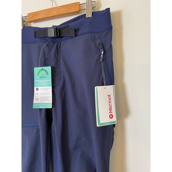 Marmot NWT Rom Gore Tex Infinium Bib Snow Ski Pants Arctic Navy Womens 28 - Picture 2 of 12